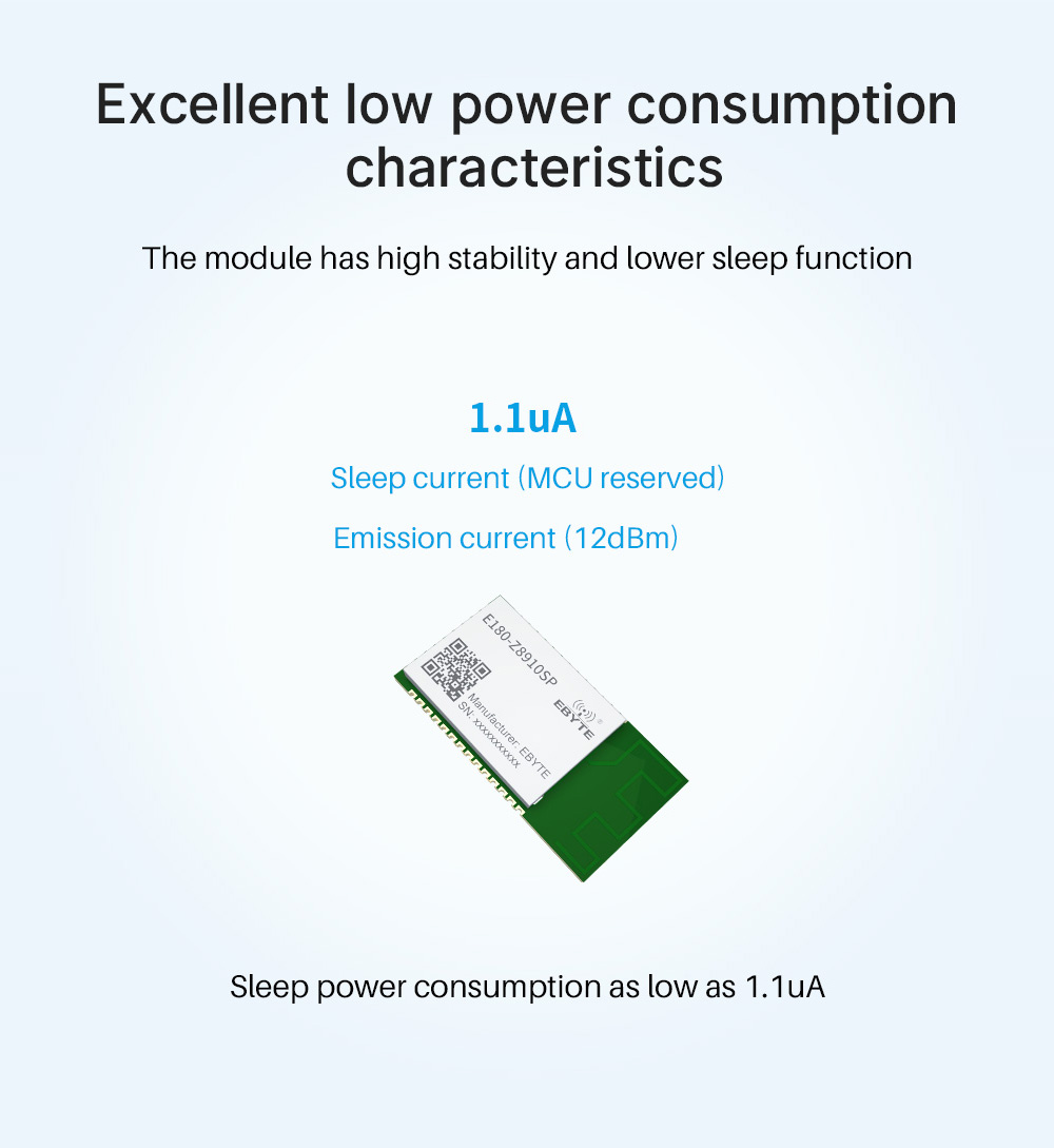 Excellent low power consumption