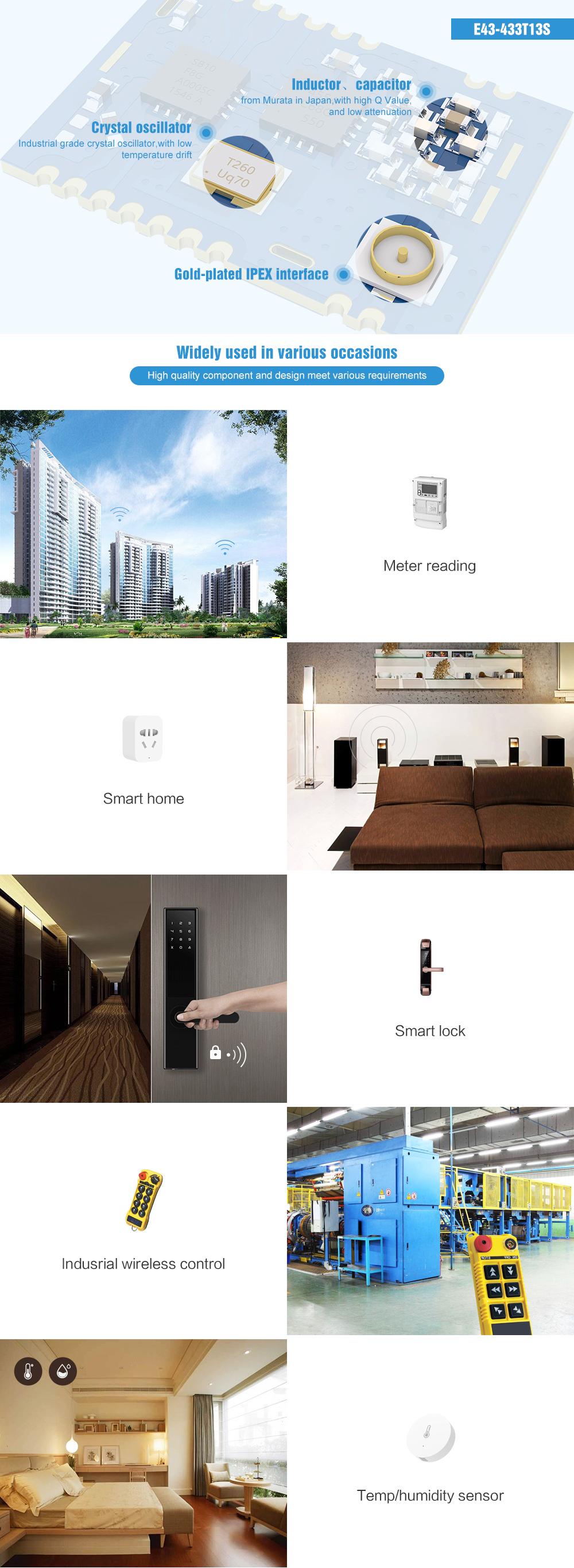 E43-433T13S low power consumption 3.3V IO port
