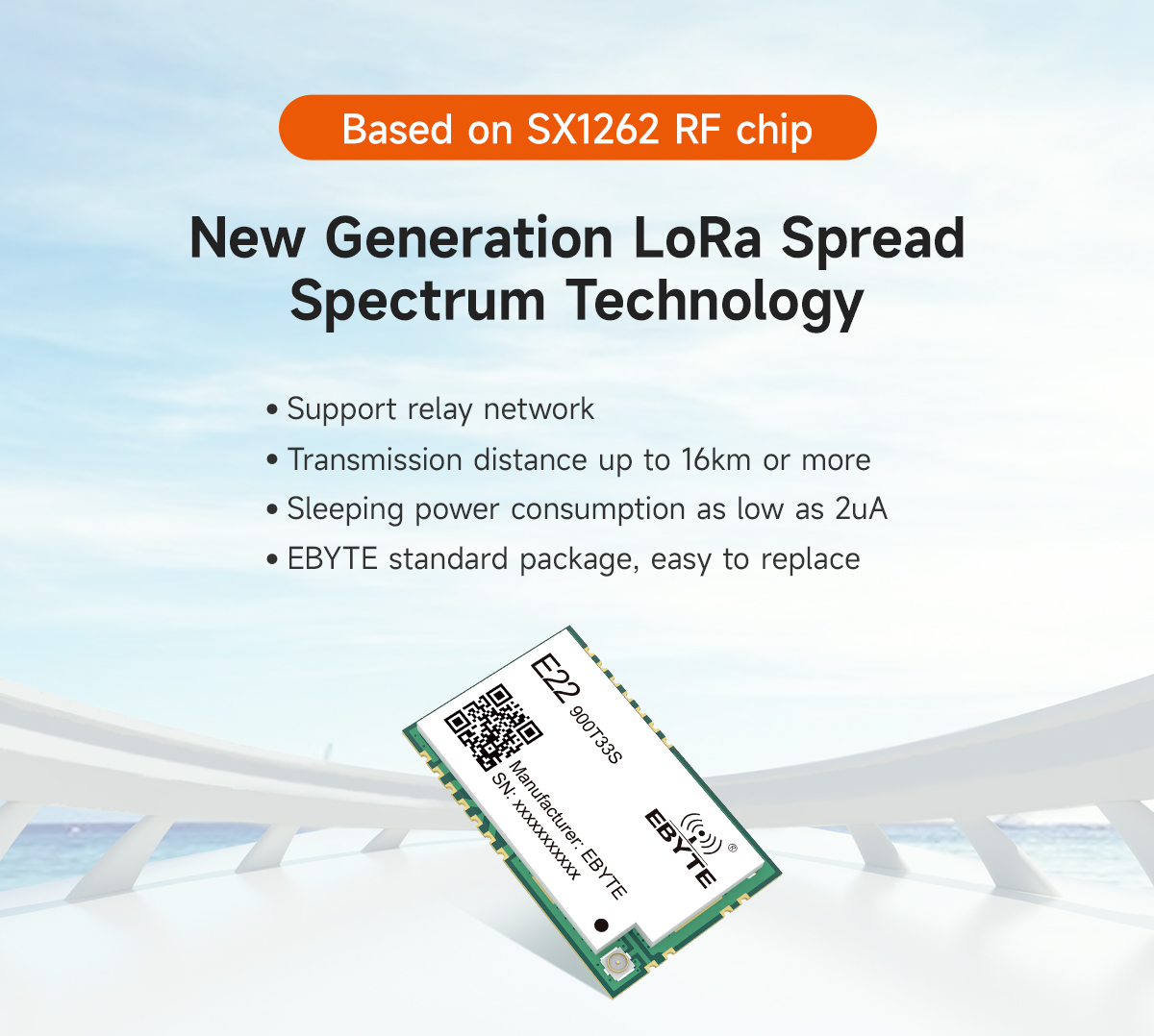 E22-900T33S SX1262 RF chip, LoRa Spread Spectrum Technology