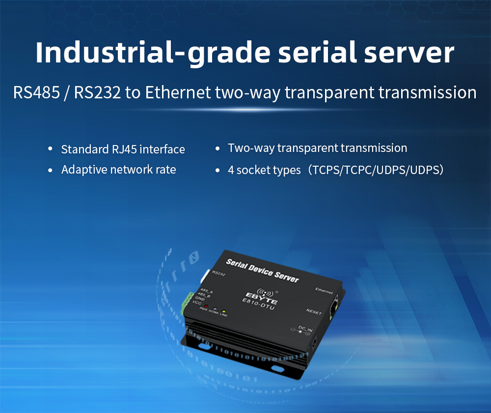 E810-DTU  Industrial Serial Server • RS485 to Ethernet